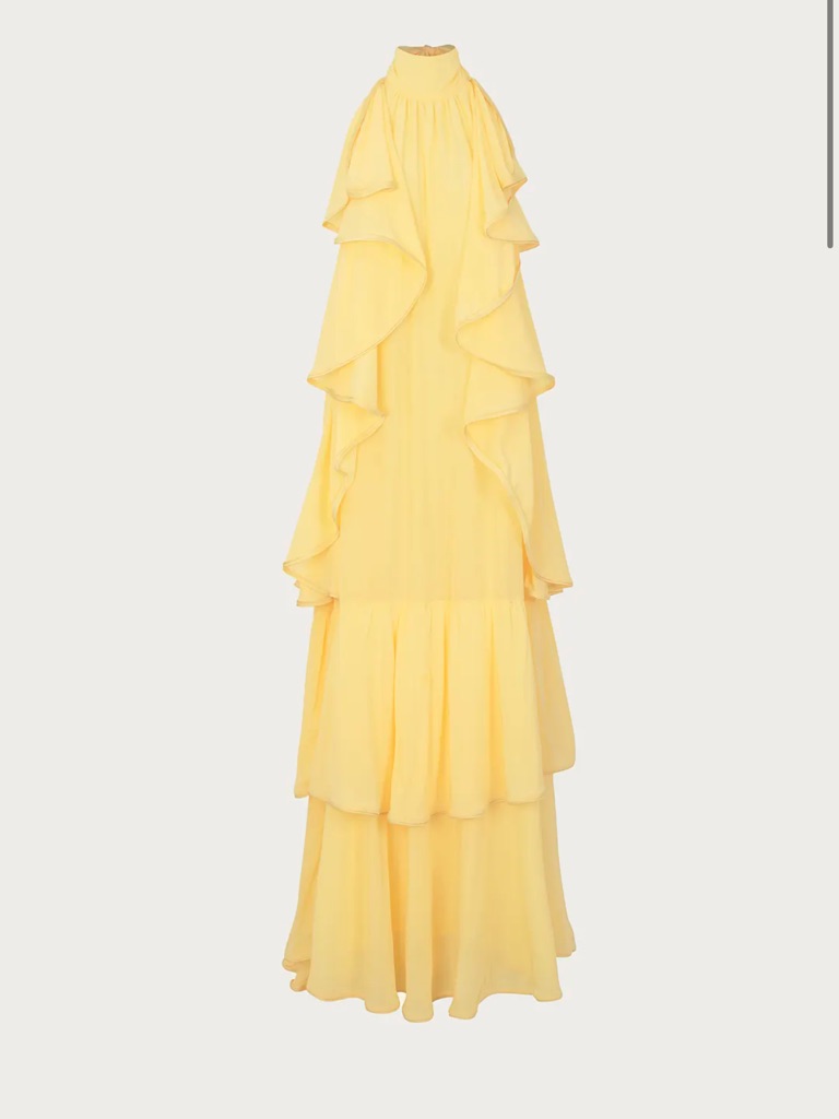 Same La Brand New: Yellow Ruffled Halter Dress
